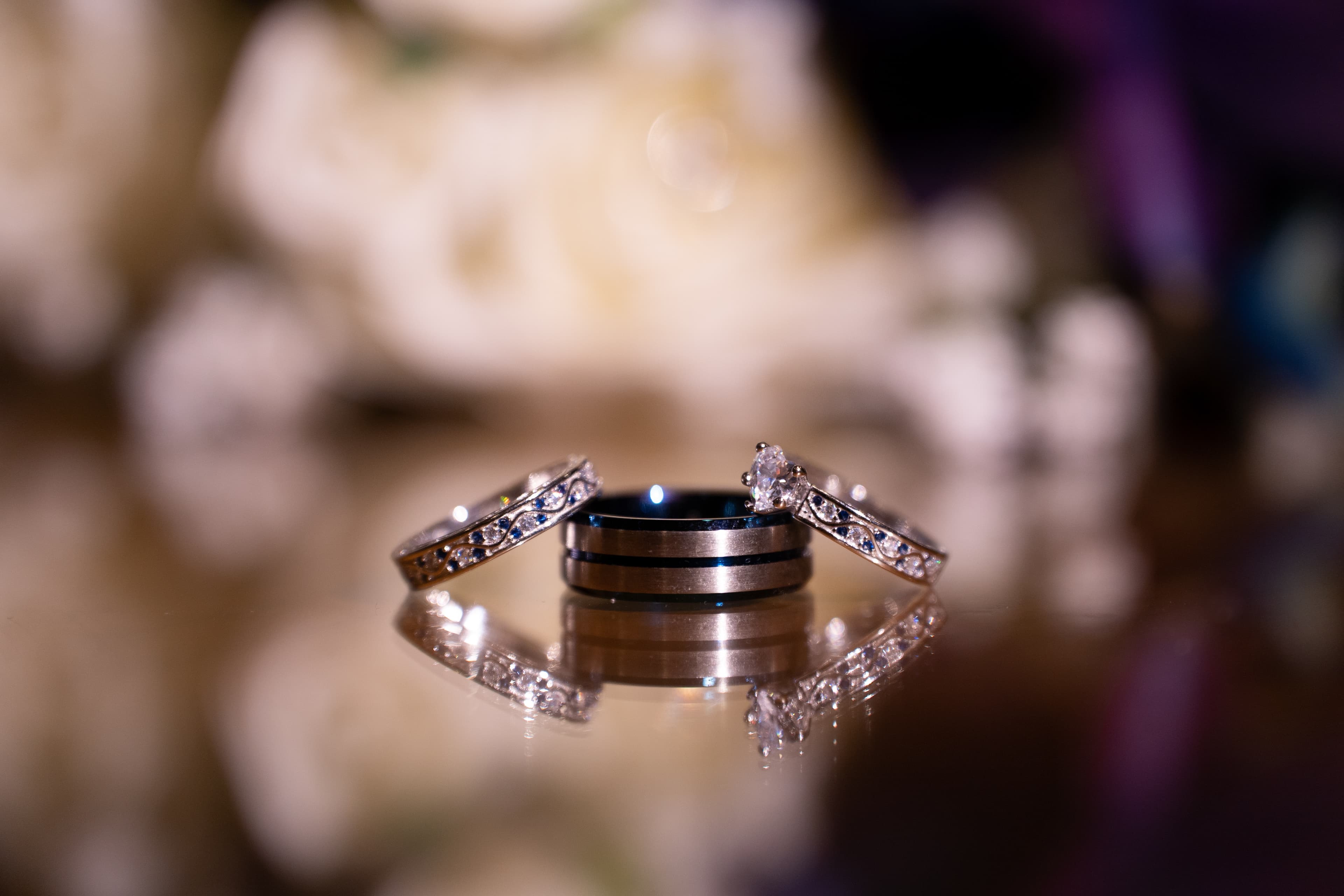 Rings on glass.