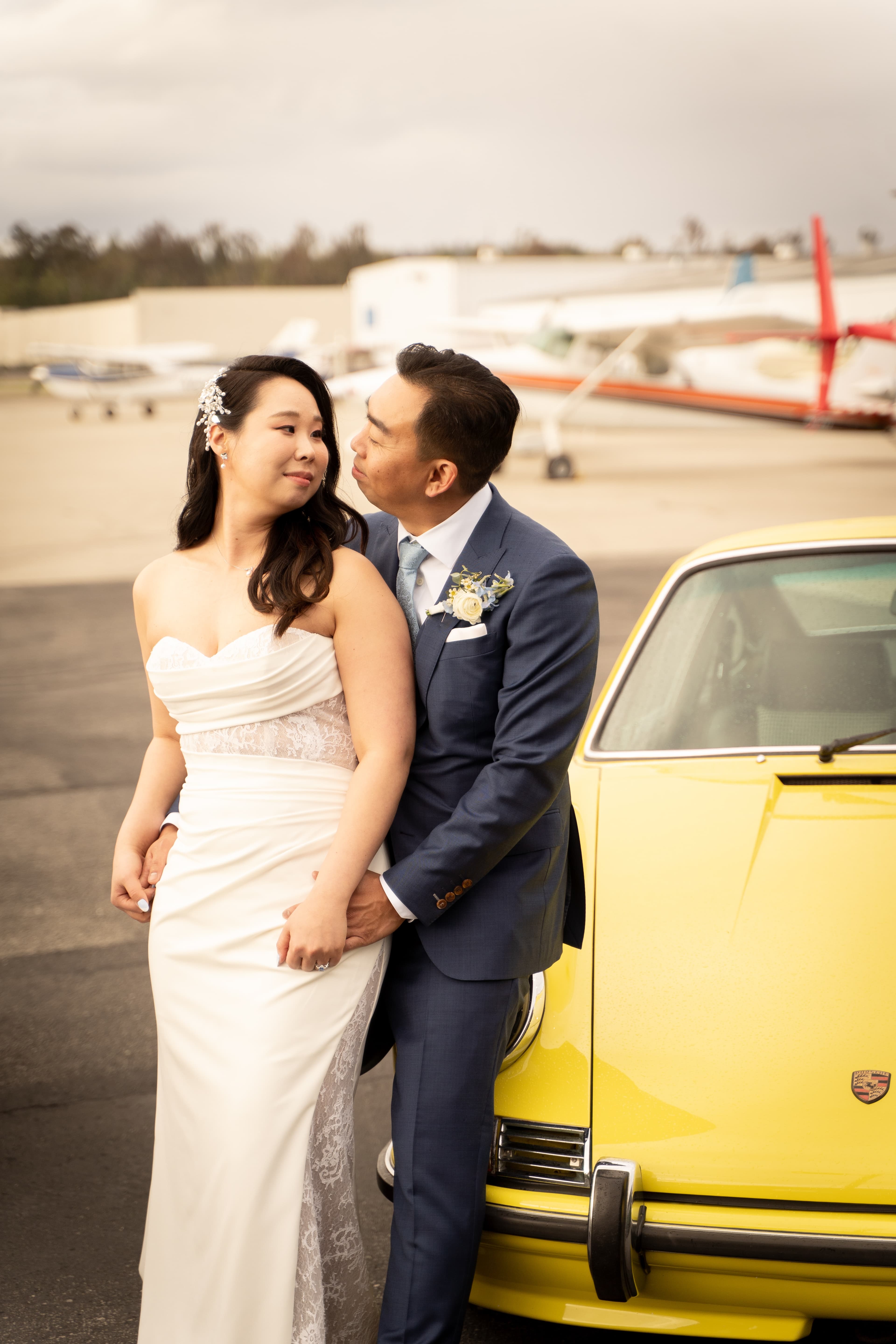 Yellow Porsche, an airstrip.
